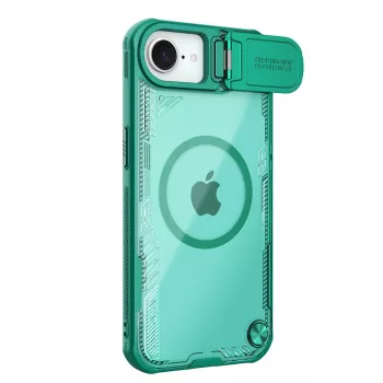 Nillkin Iceblade Prop Magnetic maska s poklopcem kamere i stalkom za iPhone 16e / 17e - zelena