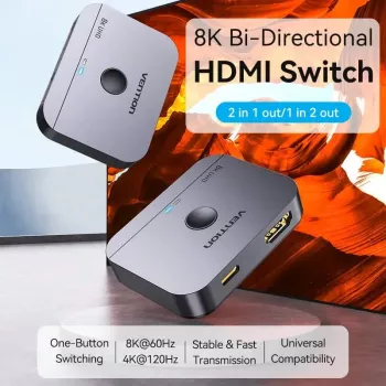 VENTION 2-portni 8K HDMI 2.1 dvosmjerni preklopnik