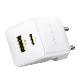 Baseus Palm 30W USB-C USB-A zidni punjač bijeli EU utikač