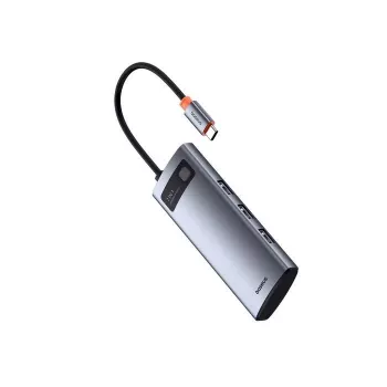 Baseus Metal Gleam 7-u-1 USB-C hub HDMI 4K 60Hz 3x USB 3.0 USB-C PD SD microSD sivi