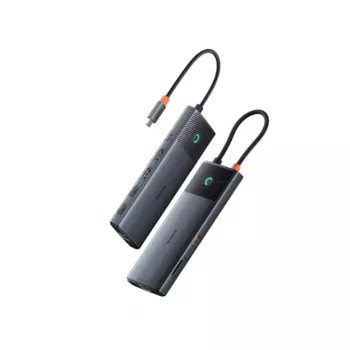 Hub USB-C Baseus Metal Gleam II 10-u-1 HDMI USB-A USB-C RJ45 SD/TF - Space Gray