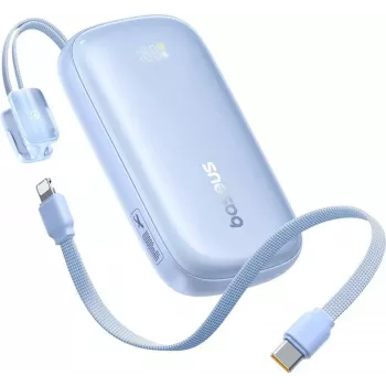 Baseus EnerFill FC21 Qpow 3 Ultra 10000mAh 45W power bank s odvojivim USB-C/Lightning kabelom - plavi