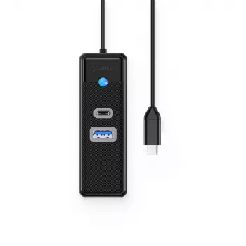 ORICO PWCUR-C3 3-portni USB-C koncentrator s USB-A 3.0, USB-C 3.0 i Gigabit Ethernet - crni