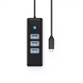 ORICO PW3UR25-C3 USB-C Hub 4-Port 3x USB-A 3.0 1x RJ45 2.5G Ethernet 1.8m Black