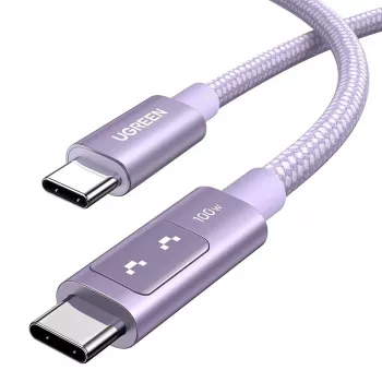 UGREEN Uno L509 USB-C na USB-C kabel, 100W, 2m, ljubičasti