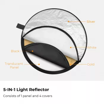 K&F Concept 5-u-1 okrugli reflektor 110cm s difuzorom i torbom za nošenje - KF18.0003