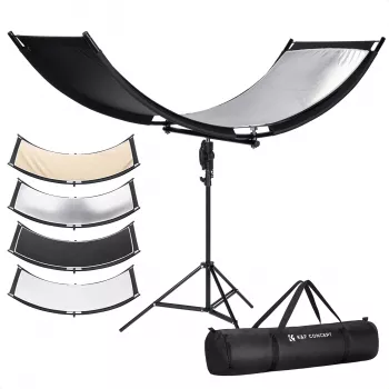 K&F Concept U-Shape 4-u-1 zakrivljeni reflektor 180x60cm sa stalkom za rasvjetu i torbom za nošenje