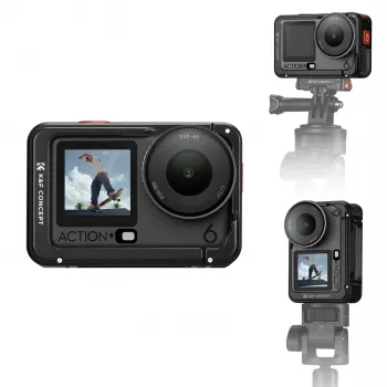 KF okvirni držač kamera cage za DJI Osmo Action 6, metal, crni, KF12.0026