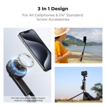 K&F Concept X97-C selfie stick stativ 180 cm s MagSafe magnetskim držačem i Bluetooth daljinskim okidačem (crni)