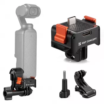 KF brzopotezni adapter s USB-C funkcijom punjenja za DJI Osmo Pocket 3/4, GoPro držač, 1/4 inch navoj, crni