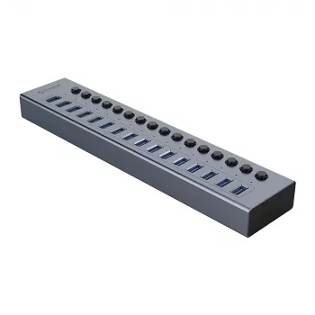 ORICO BT2U3-16AB 16-portni USB 3.0 hub s pojedinačnim prekidačima - sivi