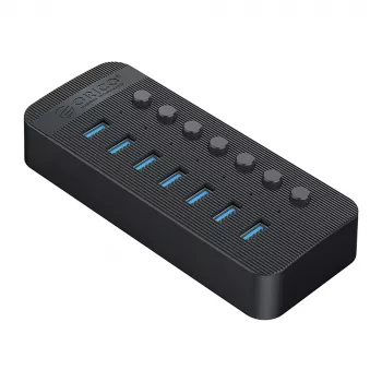 ORICO CT2U3-7AB USB 3.0 hub sa 7 USB-A priključaka i pojedinačnim prekidačima - crni