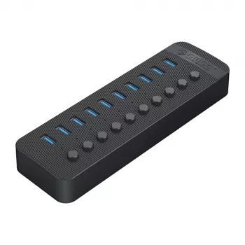 ORICO CT2U3-10AB 10-portni USB 3.0 hub s pojedinačnim prekidačima - crni