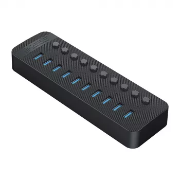 ORICO CT2U3-10AB 10-portni USB 3.0 hub s pojedinačnim prekidačima - crni