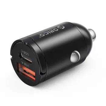 ORICO MiniRing 30W USB-A + USB-C punjač za automobil - crni