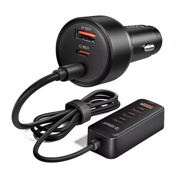 ORICO ChargeClip 108W Car Charger with Clip, 2x USB-A + 4x USB-C, Black