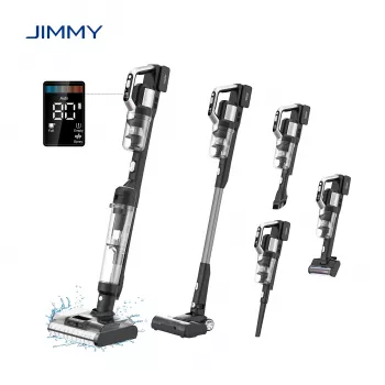JIMMY PW11 Pro Max-B Cordless Vacuum Cleaner and Floor Washer, 460 W, 21.6 V, 40-80 min Runtime, Black/Silver