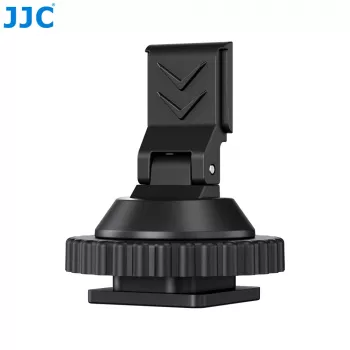 JJC HC-DMN adapter s vruće papučice na 1/4 inch-20 navoj za držač mikrofona, crni