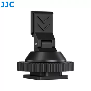 JJC HC-DMN adapter s vruće papučice na 1/4 inch-20 navoj za držač mikrofona, crni