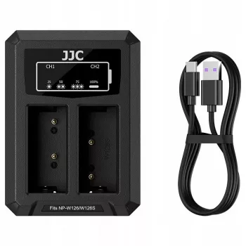 JJC dualni USB-C punjač za 2x Fujifilm NP-W126 / NP-W126S bateriju DCH-W126TC