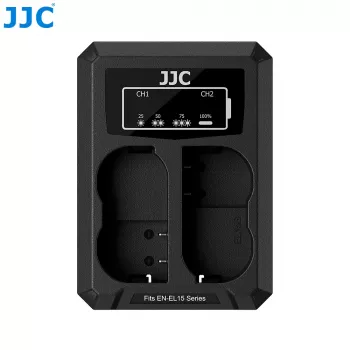 JJC dualni USB punjač za 2x Nikon EN-EL15 EN-EL15a EN-EL15b EN-EL15c baterije