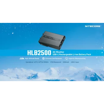 Nitecore HLB2500 2500 mAh Li-ion Battery Pack with USB-C Charging