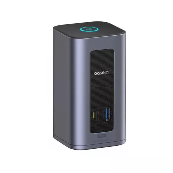 Baseus Nomos NU1 Air Spacemate 12-u-1 USB-C dokirna stanica, 2x HDMI 4K@60Hz, 2x DP 4K@60Hz, 2x USB-C, 2x USB-A 5Gbps, 2x USB-A 2.0, RJ45 Gigabit Ethernet, siva