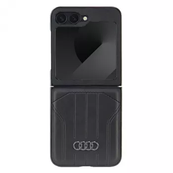 Audi MagSafe tvrda futrola od umjetne kože za Samsung Galaxy Z Flip 6 crna AU-TPUPCFlip6-Q5/D1-BK