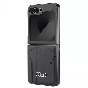Audi MagSafe tvrda futrola od umjetne kože za Samsung Galaxy Z Flip 6 crna AU-TPUPCFlip6-Q5/D1-BK