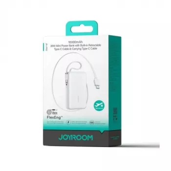 Power bank Joyroom JR-PR2 35W 10000mAh s izvlačnim USB-C kabelom i ugrađenim Lightning kabelom - bijeli