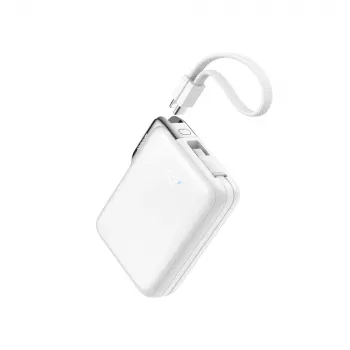 Joyroom JR-PBF27 Pro power bank 10000mAh 30W s ugrađenim USB-C kabelom i dodatnim dvosmjernim USB-C na Lightning kabelom - bijeli