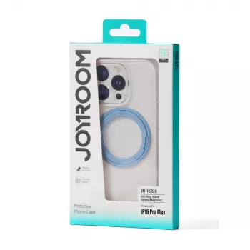 JOYROOM JR-16JL6 ultra tanko kućište kompatibilno s MagSafe za iPhone 16 Pro Max s 360° rotirajućim prstenastim stalkom - plavo