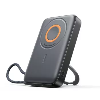 Power bank Joyroom JR-PBM02 22,5W 10000mAh 3-u-1 indukcijski magnetski kompatibilan s MagSafe s ugrađenim kabelom - crni