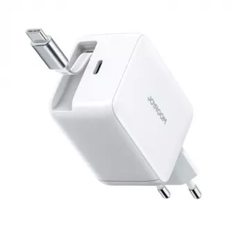 Joyroom JR-TCL06 67W GaN punjač s ugrađenim izvlačnim USB-C kabelom - bijeli