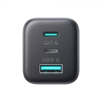 Joyroom JR-TO1 GaN 45W USB-C Lightning USB-A zidni punjač - crni