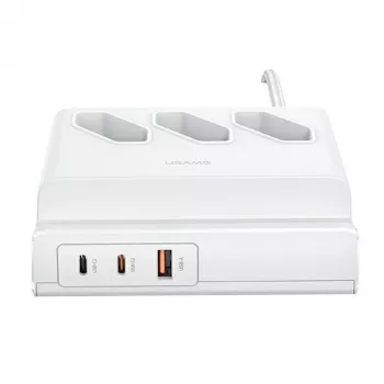 USAMS 65W Super SiFast punjenje USB produžna utičnica EU bijela CC160TC01 (US-CC160)