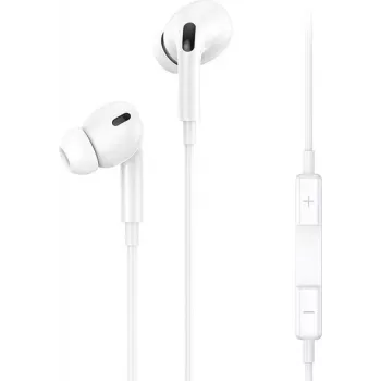 USAMS EP-41 žičane stereo slušalice za uho s mikrofonom, 3,5 mm jack, bijele