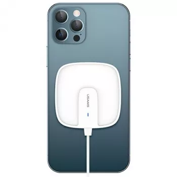 USAMS US-CD159 Magnetski bežični punjač 15W extra tanak za iPhone 12 seriju bijeli