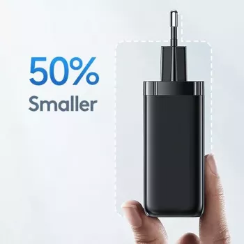 USAMS T47 65W PD brzo punjenje Super Si zidni punjač s 1x USB-C i 1x USB-A, bijeli (CC153TC02)