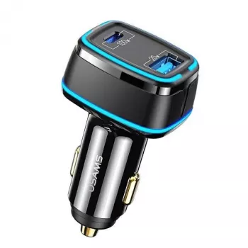 USAMS T43 33W PD3.0 QC3.0 zidni punjač s USB-C na Lightning kabelom 1.2m, crni