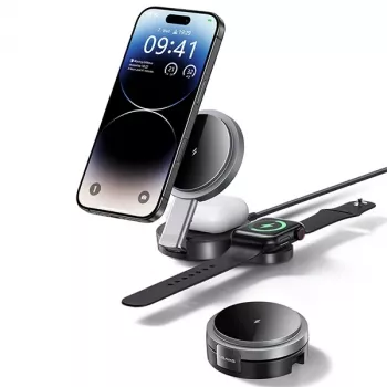 USAMS Sklopiva 3-u-1 bežična stanica za punjenje 15W za telefon/Apple Watch/slušalice CD234WXC01 (US-CD234)