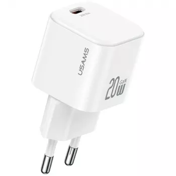 USAMS 20W USB-C PD zidni punjač s Lightning kabelom (1m) - bijeli
