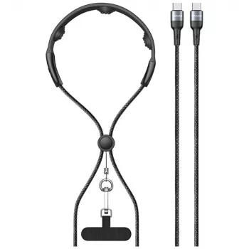 USAMS SJ759 U89 100W USB-C kabel za brzo punjenje s masažerom, 1,2m, crni