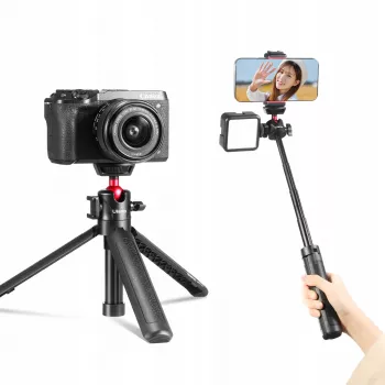ULANZI MT-16 mini stativ selfie stick s kuglastom glavom i držačem za dodatke, crni