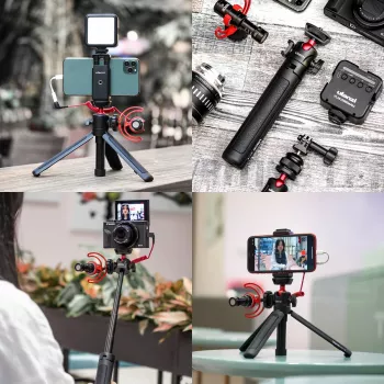 ULANZI MT-16 mini stativ selfie stick s kuglastom glavom i držačem za dodatke, crni