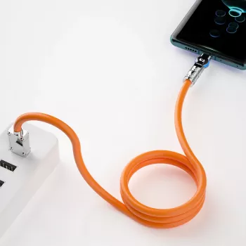 Dudao L24CC USB-C na USB-C kutni kabel 120W 1m 180° rotacija narančasti