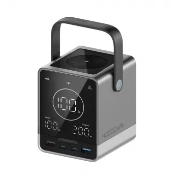 CUKTECH 300W 40000 mAh power bank s bežičnim punjenjem 2x USB-C + 2x USB-A crni