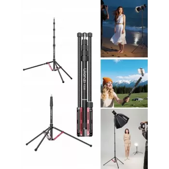 ULANZI T230 2-u-1 stalak za svjetlo i monopod 2,3 m 5 kg aluminijska legura crni