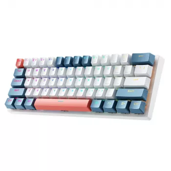 Machenike K500-B61 žična mehanička gaming tipkovnica, 61 tipka, Red Switch, bijelo-plava