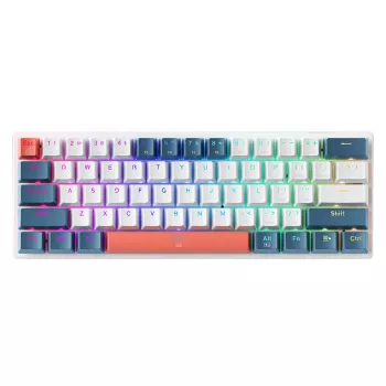 Machenike K500-B61 žična mehanička gaming tipkovnica, 61 tipka, Red Switch, bijelo-plava